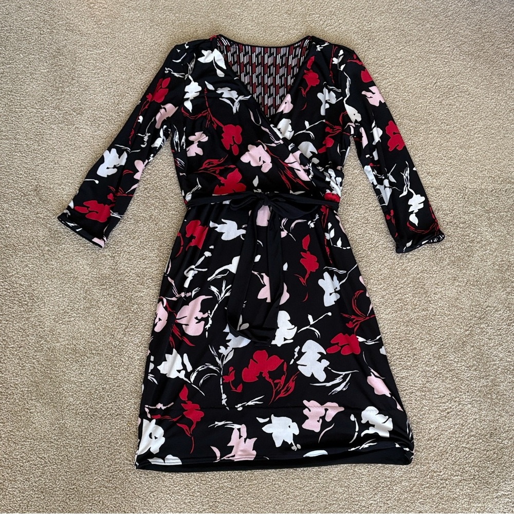 White House Black Market Reversible Dress Red Pink Career Cocktail No Tag